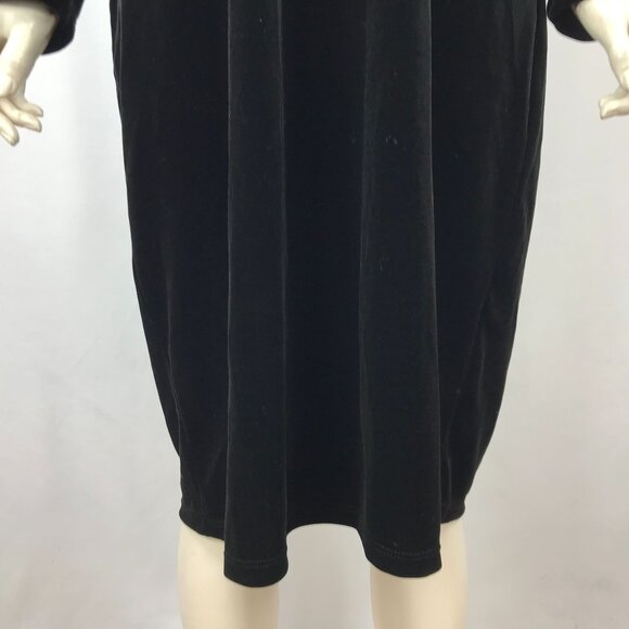TRAVELERS BY CHICO'S - WOMEN'S 2 - BLACK VELVET VELOUR OFF SHOULDER DRESS - Picture 3 of 7